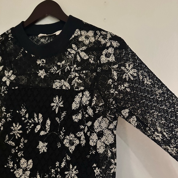 See By Chloé Floral Print Semi-Sheer Lace Slip Dress - Picture 11 of 16